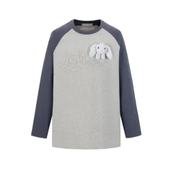 13De Marzo Gradient Bear Logo L/S Raglan T-Shirt Navy Blue