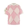 13De Marzo Hemming Diamond Checked T-Shirt Pink