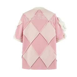 13De Marzo Hemming Diamond Checked T-Shirt Pink