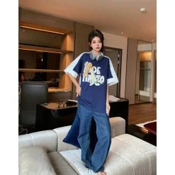 13De Marzo Hook & Loop Logo T-shirt Navy