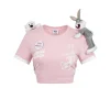 13De Marzo Lace Up Half Back Top Pink