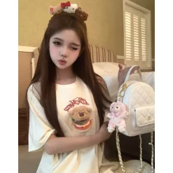 13De Marzo Layered Hamburger T-Shirt Beige