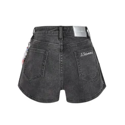 13De Marzo Logo Bead Chain Denim Shorts Black