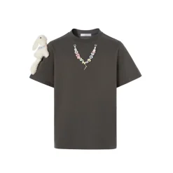 13De Marzo Logo Pendent T-Shirt Grey