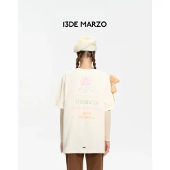 13De Marzo Logo Pendent T-Shirt Cream
