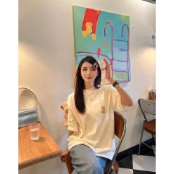 13De Marzo Macaron Logo T-Shirt Beige