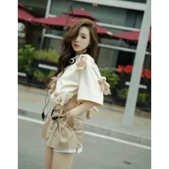 13De Marzo Mini Bear Doozoo Tee Beige