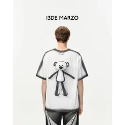 13De Marzo Outline Sketch Logo T-Shirt White