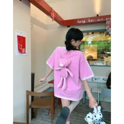 13De Marzo Outline Sketch Logo T-Shirt Pink