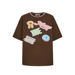 13De Marzo Plush Badges Velcro T-Shirt Brown