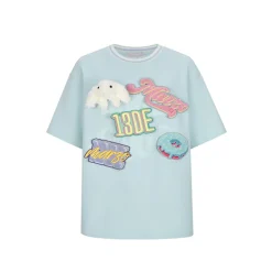 13De Marzo Plush Badges Velcro T-Shirt Blue