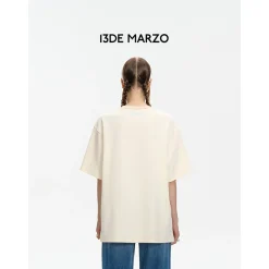 13De Marzo Plush Badges Velcro T-Shirt Cream