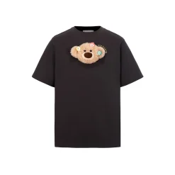 13De Marzo Plush Bear Flower Clip T-Shirt Dark Grey