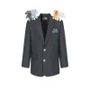 13De Marzo Plush Bear Friends Suit Jacket Gray