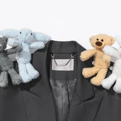 13De Marzo Plush Bear Friends Suit Jacket Gray