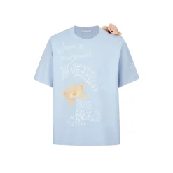 13De Marzo Plush Bear Full Graffiti T-Shirt Blue