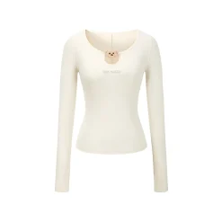 13De Marzo Plush Bear Hollow Out Slim-Fit Top White