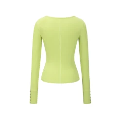 13De Marzo Plush Bear Hollow Out Slim-Fit Top Green