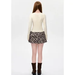 13De Marzo Plush Bear Hollow Out Slim-Fit Top White