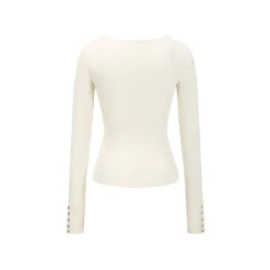 13De Marzo Plush Bear Hollow Out Slim-Fit Top White