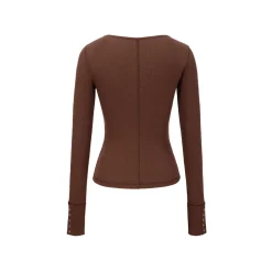 13De Marzo Plush Bear Hollow Out Slim-Fit Top Brown