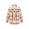 13De Marzo Plush Bear Plaid Furry Shirt Pink