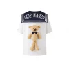 13De Marzo Plush Bear Sailor Collar Tee White