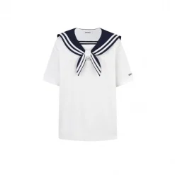 13De Marzo Plush Bear Sailor Collar Tee White