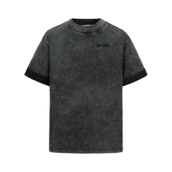 13De Marzo Plush Bear Sequins Logo T-Shirt Washed Black