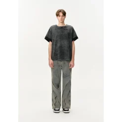13De Marzo Plush Bear Sequins Logo T-Shirt Washed Black