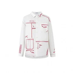 13De Marzo Plush Bear Sketch Line Shirt White