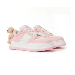 13De Marzo Plush Bear Thick-Soled Sneaker Pink