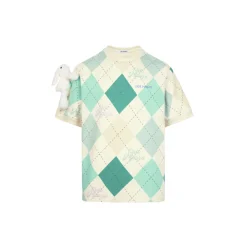 13De Marzo Plush Bunny Vintage Diamond Pattern Tee