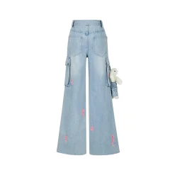 13De Marzo Plush Doll Wide-Legged Flared Jeans Blue