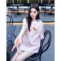 13De Marzo Plush Ice Cream Toy T-Shirt Pink