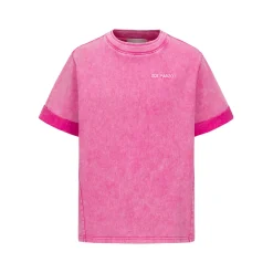 13De Marzo Plush Rabbit Sequins Logo T-Shirt Washed Pink