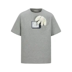13De Marzo Plush TV Bear T-Shirt Grey
