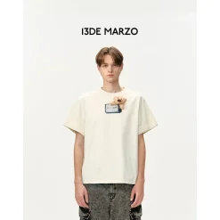 13De Marzo Plush TV Bear T-Shirt Cream