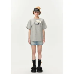 13De Marzo Plush TV Bear T-Shirt Grey