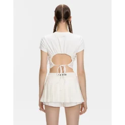 13De Marzo Rhinestone Heart Logo Tee White