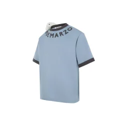 13De Marzo Round Neck Knit Logo T-Shirt Blue