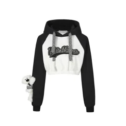 13De Marzo String Baseball Logo Short Hoodie