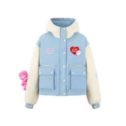 13De Marzo X Care Bears Color Blocked Down Jacket Blue