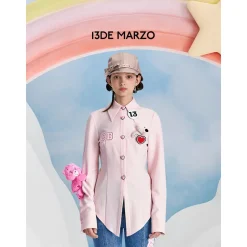 13De Marzo X Care Bears Plush Toy Slim Shirt Pink