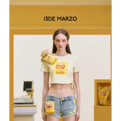 13De Marzo X Lay's Bear Laced Top Beige