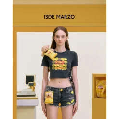 13De Marzo X Lay's Bear Laced Top Black