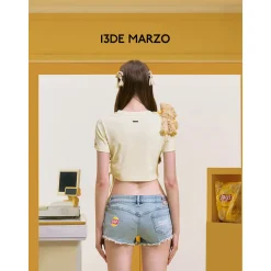 13De Marzo X Lay's Bear Laced Top Beige