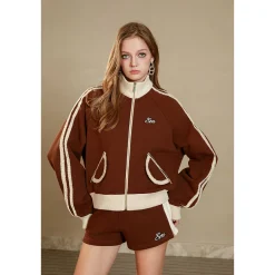 Eimismosol Color Blocked Sports Shorts Brown