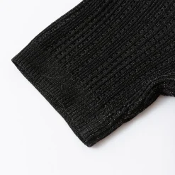 Eimismosol Lightweight Sparkly Silk Knit Top  Black