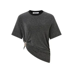 Eimismosol Sparkly Metallic Butterfly Wrinkle T-Shirt